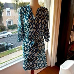 Maeve Blue and White High Low Dress
